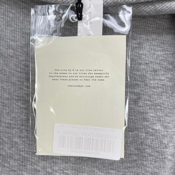 the line by K | NWT Maisie Dress Heather Grey Ribbed Modal Off Shoulder Maxi XL - Picture 6 of 15